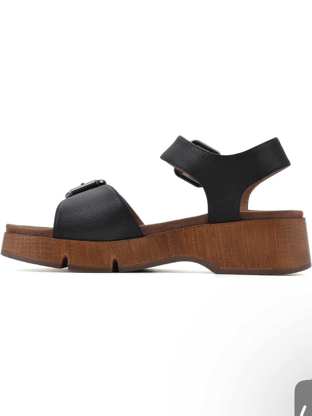 White Mountain Women's Black Buckle Platform Sandal - Picture 5 of 10
